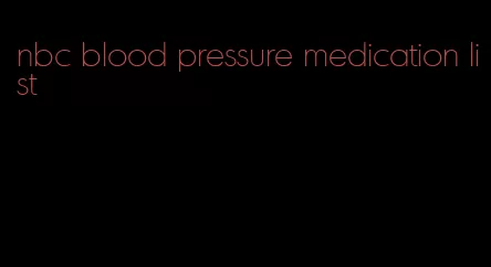 nbc blood pressure medication list