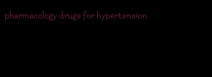 pharmacology drugs for hypertension