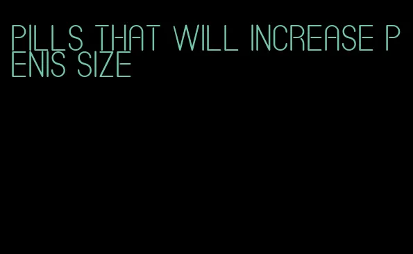 pills that will increase penis size