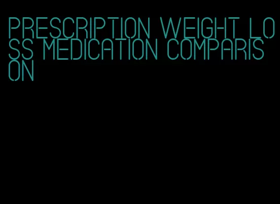 prescription weight loss medication comparison