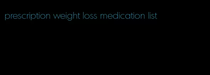 prescription weight loss medication list