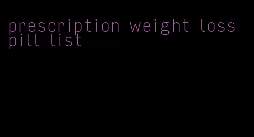 prescription weight loss pill list