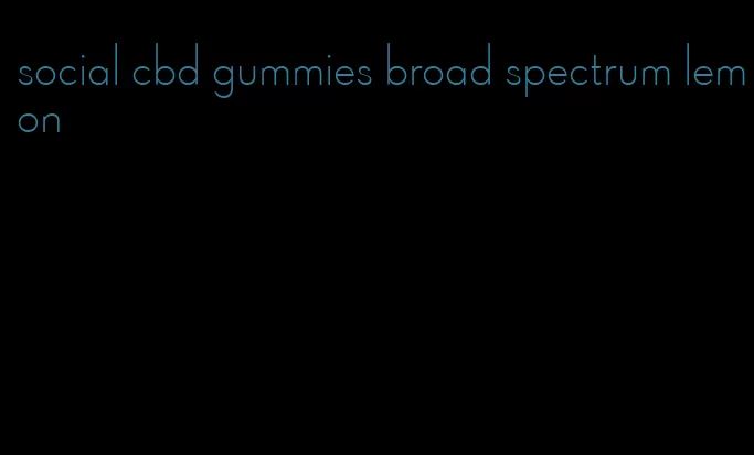 social cbd gummies broad spectrum lemon