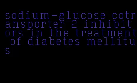 sodium-glucose cotransporter 2 inhibitors in the treatment of diabetes mellitus