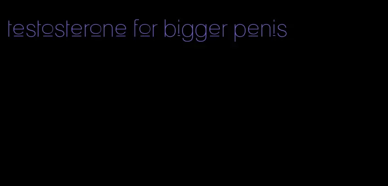 testosterone for bigger penis