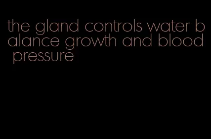 the gland controls water balance growth and blood pressure