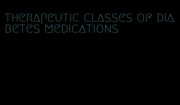 therapeutic classes of diabetes medications