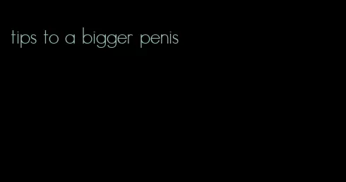 tips to a bigger penis