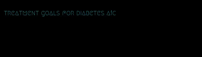 treatment goals for diabetes a1c