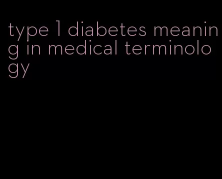 type 1 diabetes meaning in medical terminology