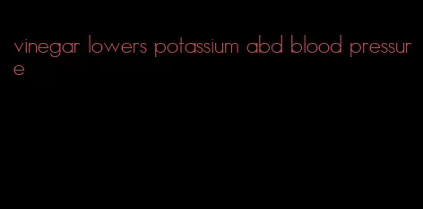 vinegar lowers potassium abd blood pressure