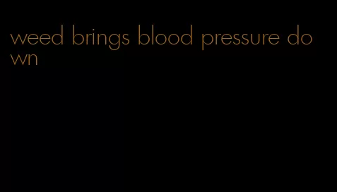 weed brings blood pressure down