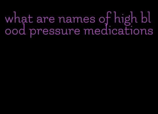 what are names of high blood pressure medications