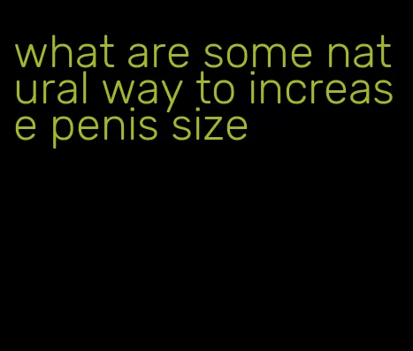 what are some natural way to increase penis size