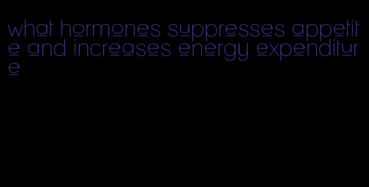 what hormones suppresses appetite and increases energy expenditure