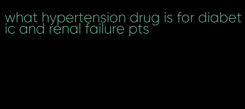 what hypertension drug is for diabetic and renal failure pts