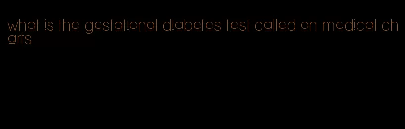 what is the gestational diabetes test called on medical charts