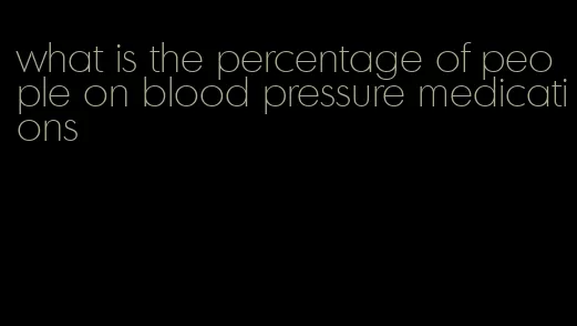 what is the percentage of people on blood pressure medications