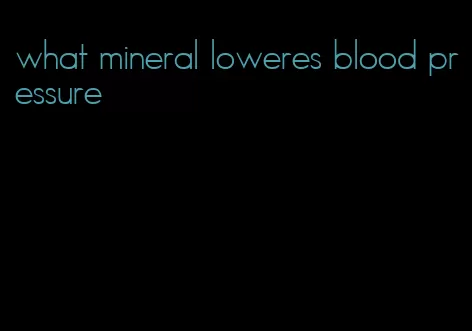 what mineral loweres blood pressure