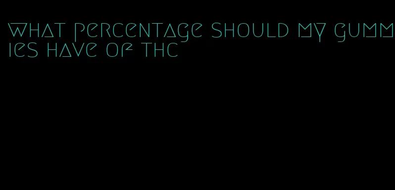 what percentage should my gummies have of thc