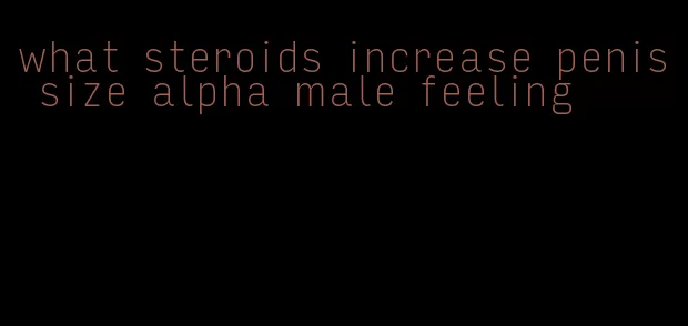 what steroids increase penis size alpha male feeling