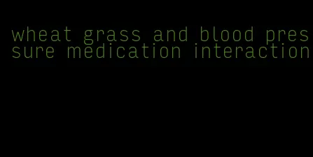 wheat grass and blood pressure medication interaction