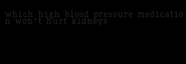 which high blood pressure medication won't hurt kidneys