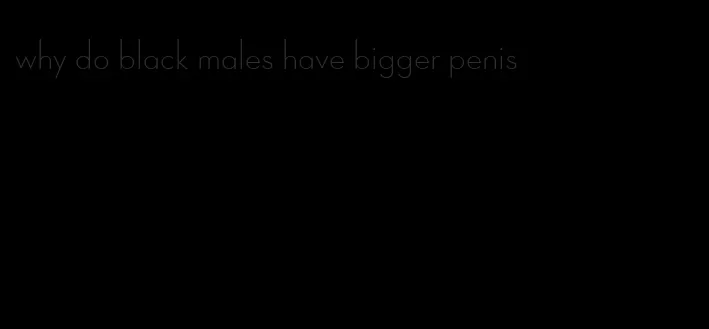 why do black males have bigger penis