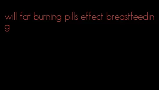 will fat burning pills effect breastfeeding